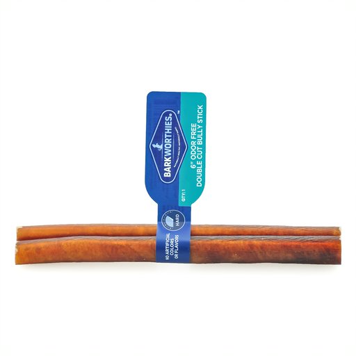 Barkworthies Dog Chew Odor Free Double Cut Bully Stick 6''