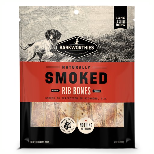 Barkworthies Smoked Rib Bone Chews Medium 10 Pack