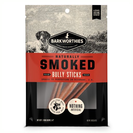 Barkworthies Smoked Bully Sticks Medium 3 Pack