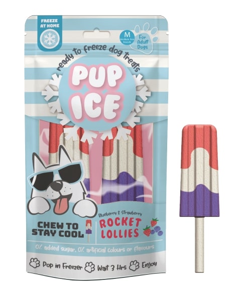 Pup Ice Strawberry & Blueberry Lollies Medium 2 Pack