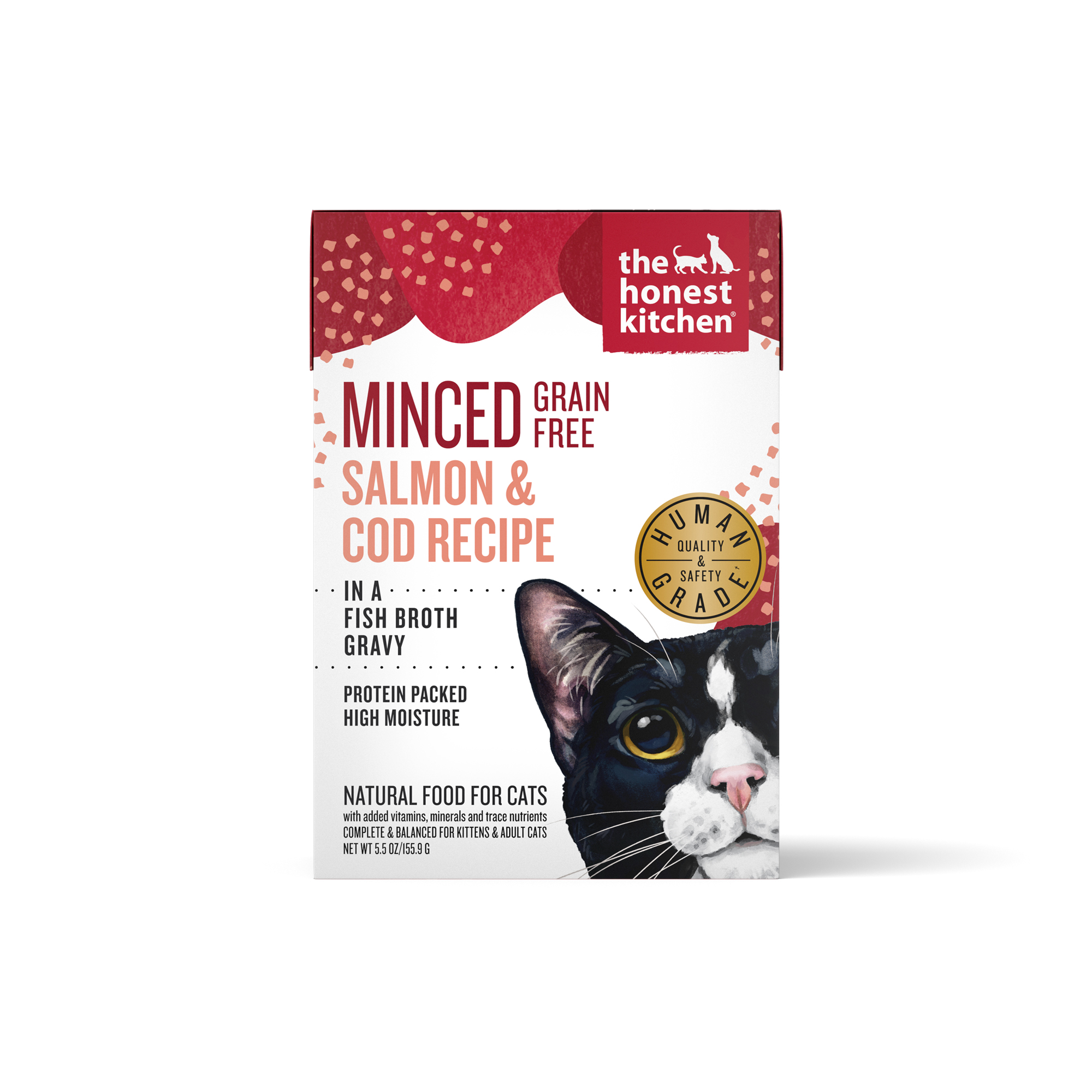 Honest Kitchen Cat Food Minced Salmon & Cod In Fish Broth Gravy 5.5oz