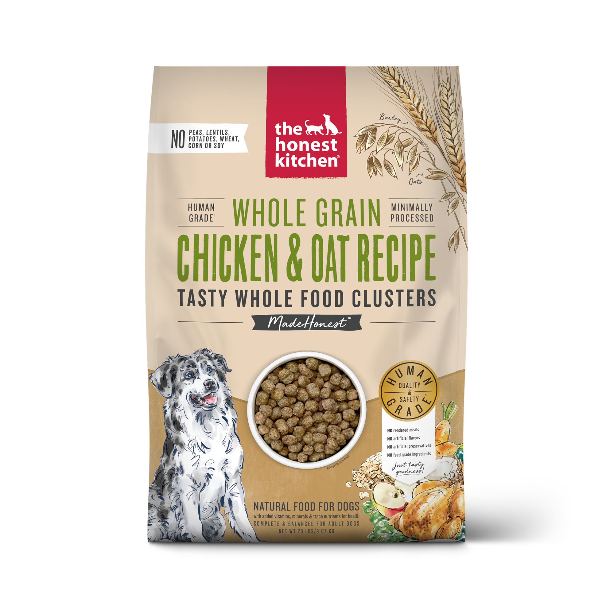 Honest Kitchen Dog Whole Grain Clusters Chicken 20#
