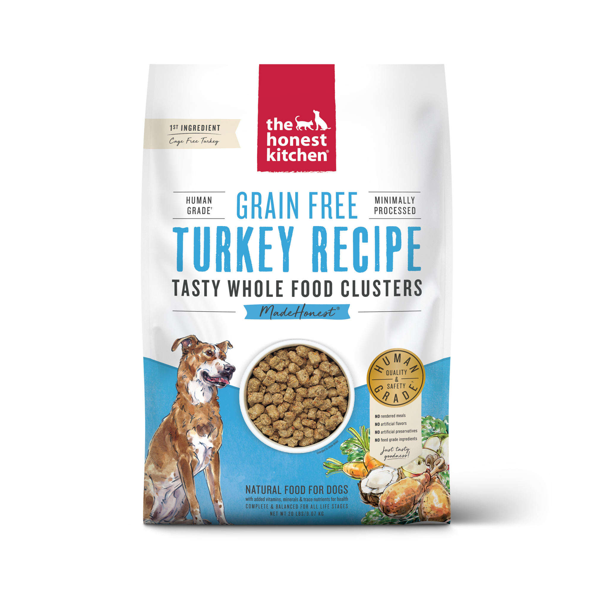 Honest Kitchen Dog Grain Free Whole Food Clusters Turkey 20#