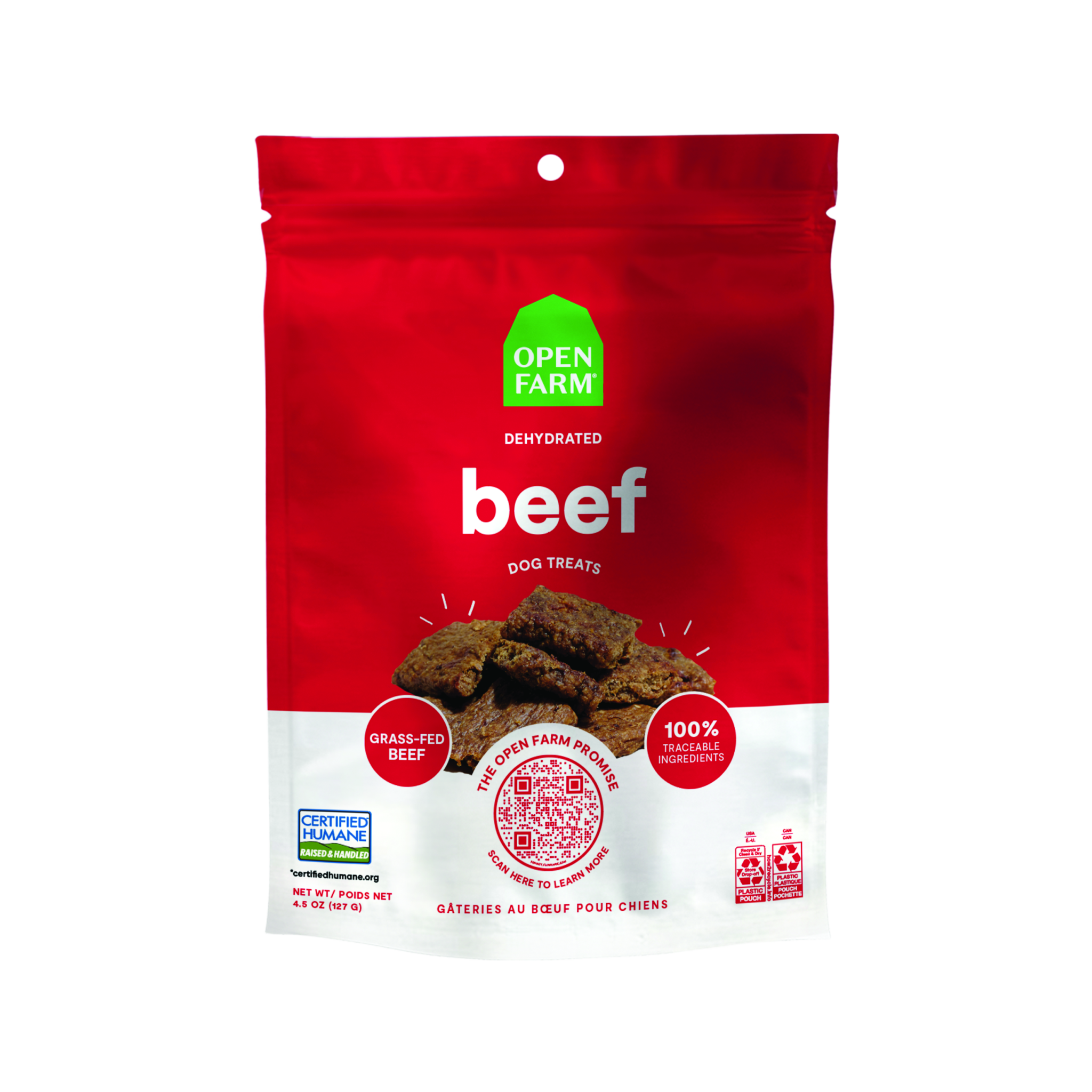 Open Farm Dog Treats Dehydrated Beef 4.5oz