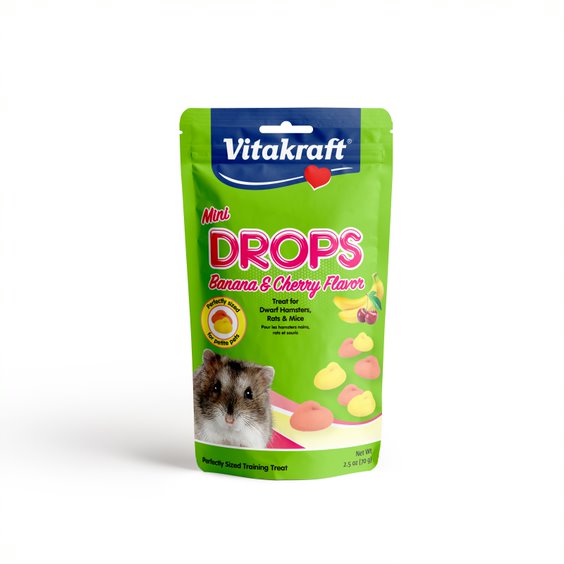 Vitakraft Drops Mini Banana & Cherry Treats For Small Animals 2.5oz