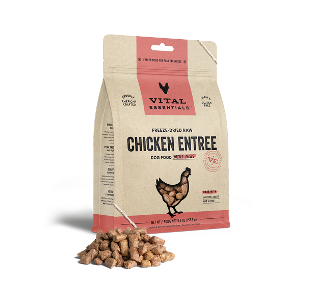 Vital Essentials Freeze Dried Raw Dog Food Chicken Mini Nibs 5.5oz