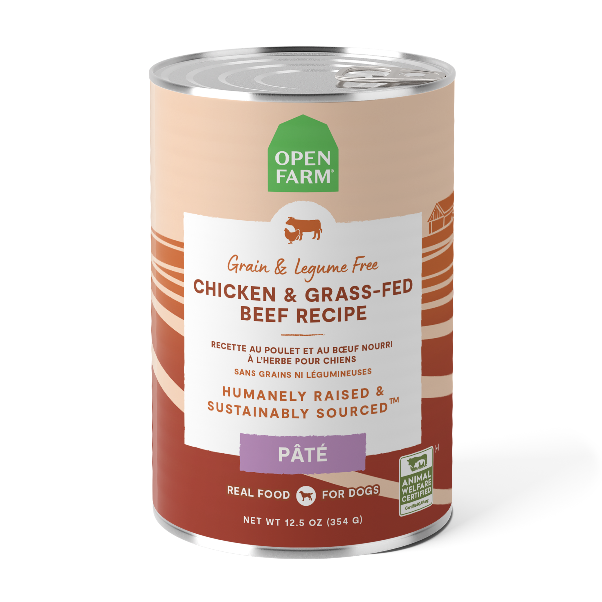 Open Farm Dog Food Grain Free Chicken & Beef Pate Can 12.5oz