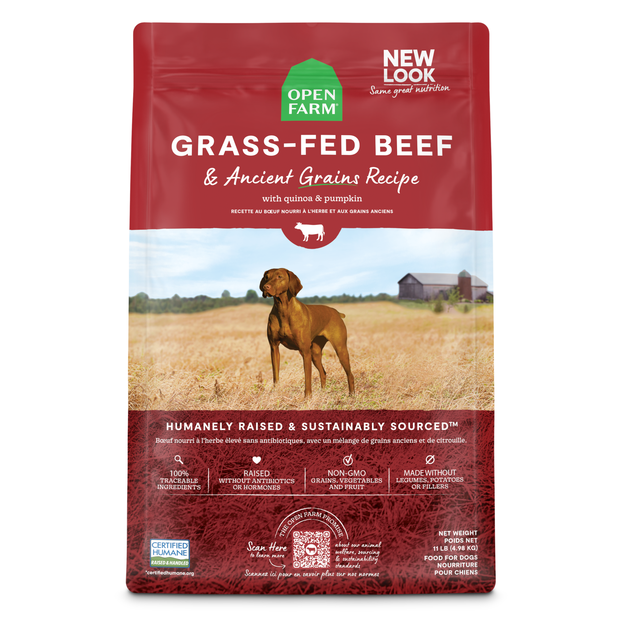Open Farm Dog Grass Fed Beef & Ancient Grains Recipe 22#