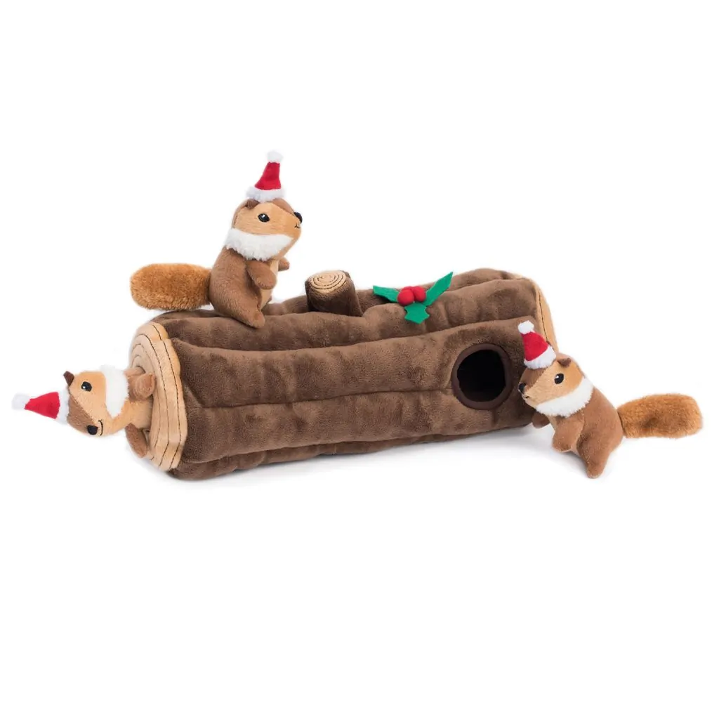 Zippy Paws Dog Toy Holiday Zippy Burrow Yule Log