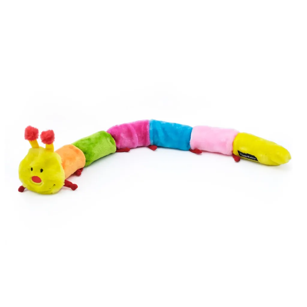 Zippy Paws Dog Toy 6 Blaster Squeaker Plush Caterpillar