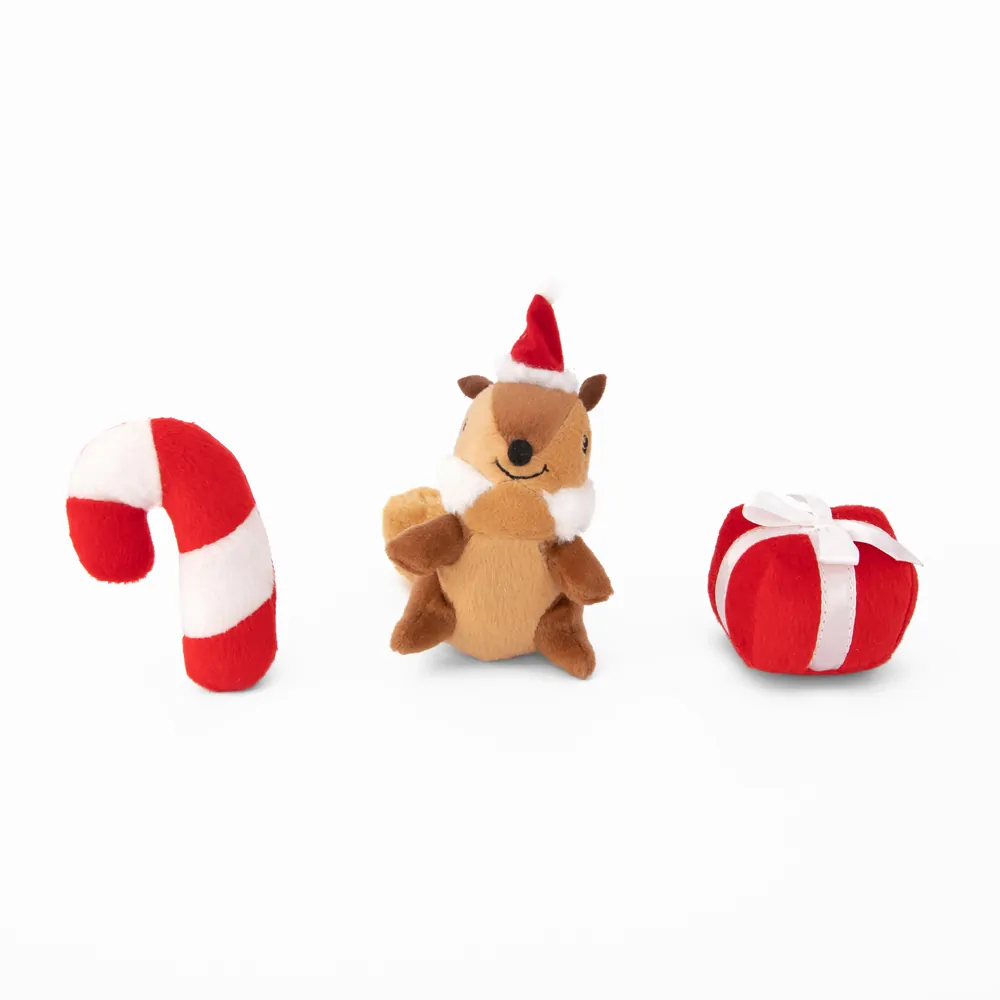 Zippy Paws Dog Toy Holiday Miniz Festive Friends 3 Pack