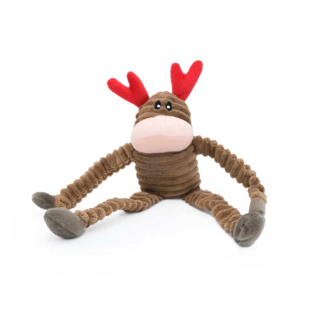 Zippy Paws Dog Toy Holiday Crinkle Reindeer Small