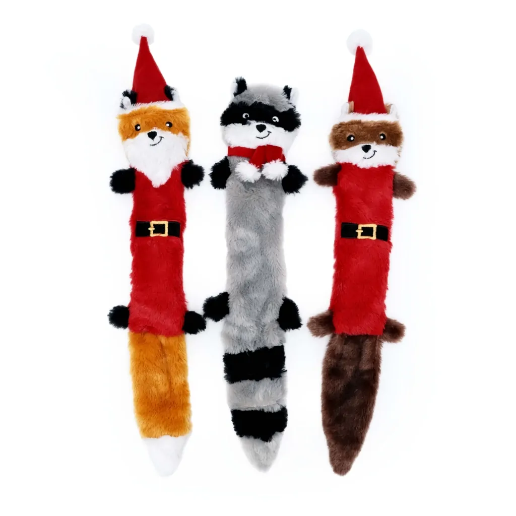 Zippy Paws Dog Toy Holiday Skinny Peltz 3 Pack