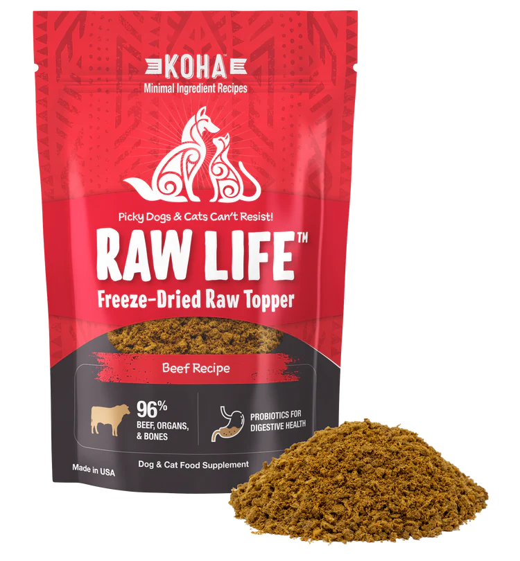 Koha Raw Life Dog & Cat Freeze Dried Topper Beef 8oz