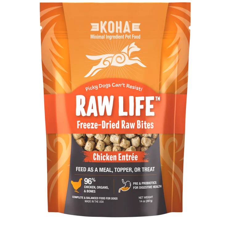 Koha Raw Life Freeze Dried Bites For Dogs Chicken 14oz