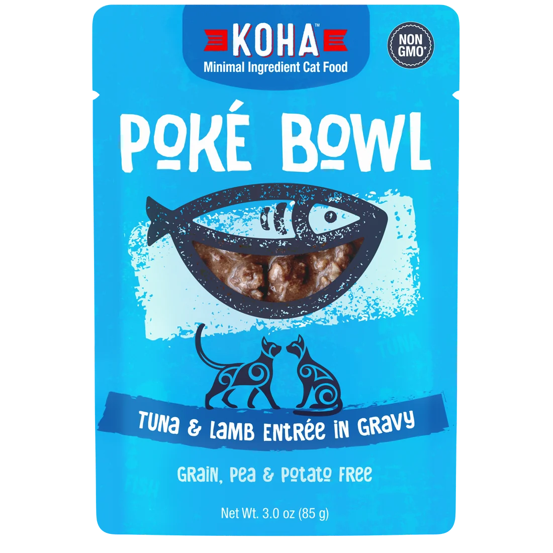 Koha Poke Bowl Cat Grain Free Tuna & Lamb in Gravy 3oz pouch