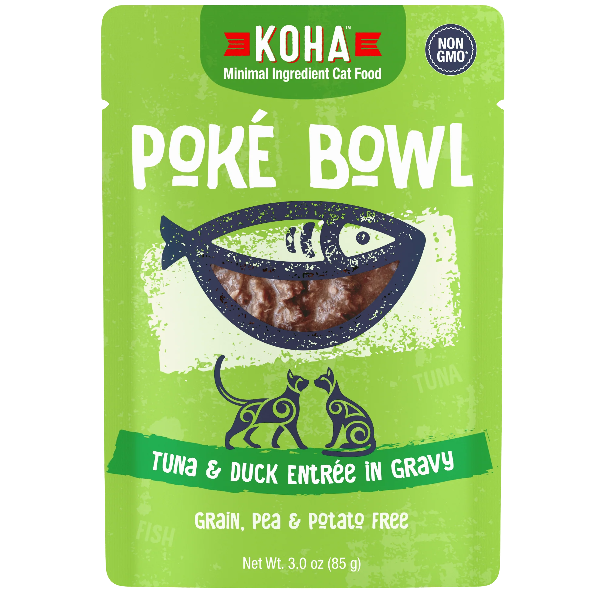 Koha Poke Bowl Cat Grain Free Tuna & Duck in Gravy 3oz pouch