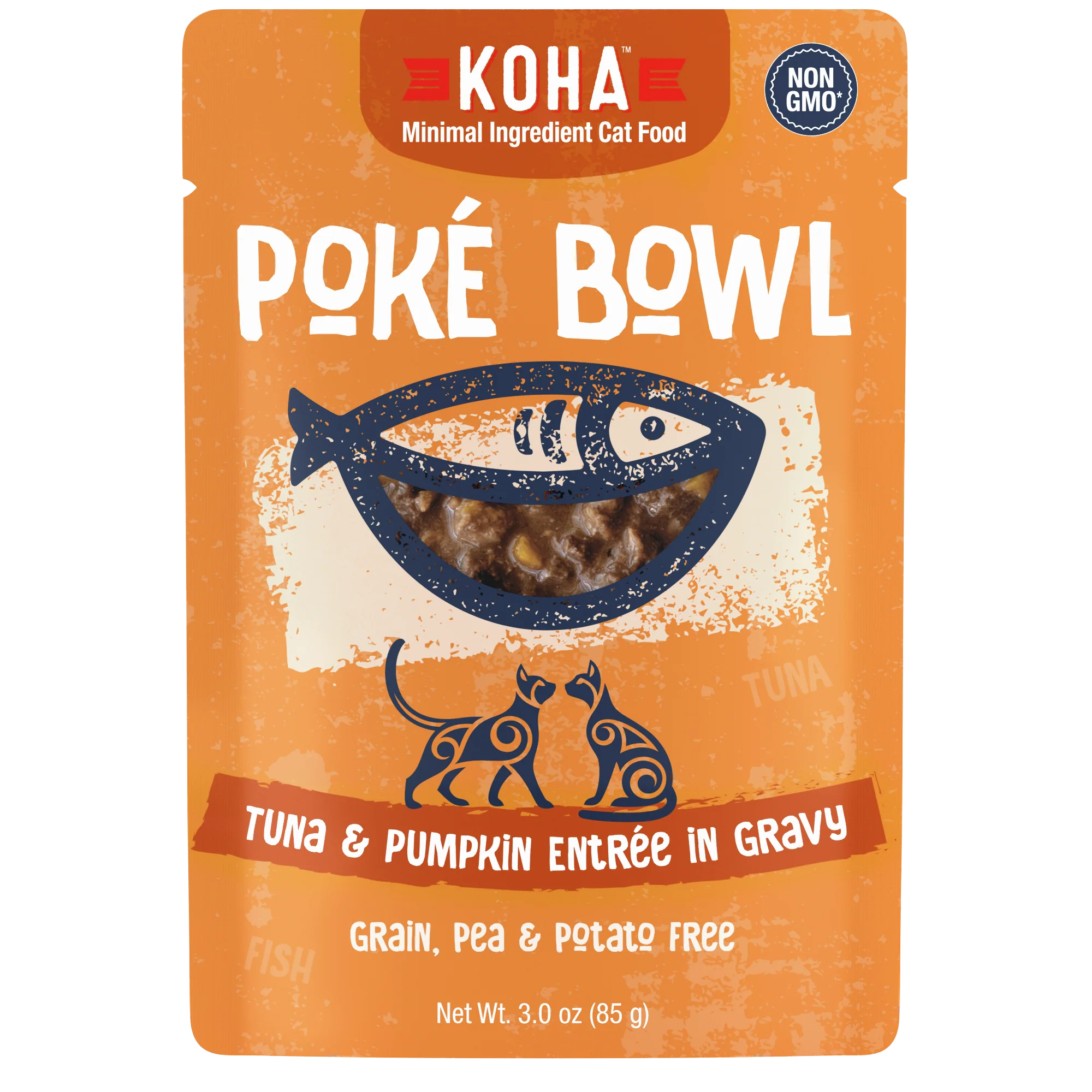 Koha Poke Bowl Cat Grain Free Tuna & Pumpkin in Gravy 3oz pouch