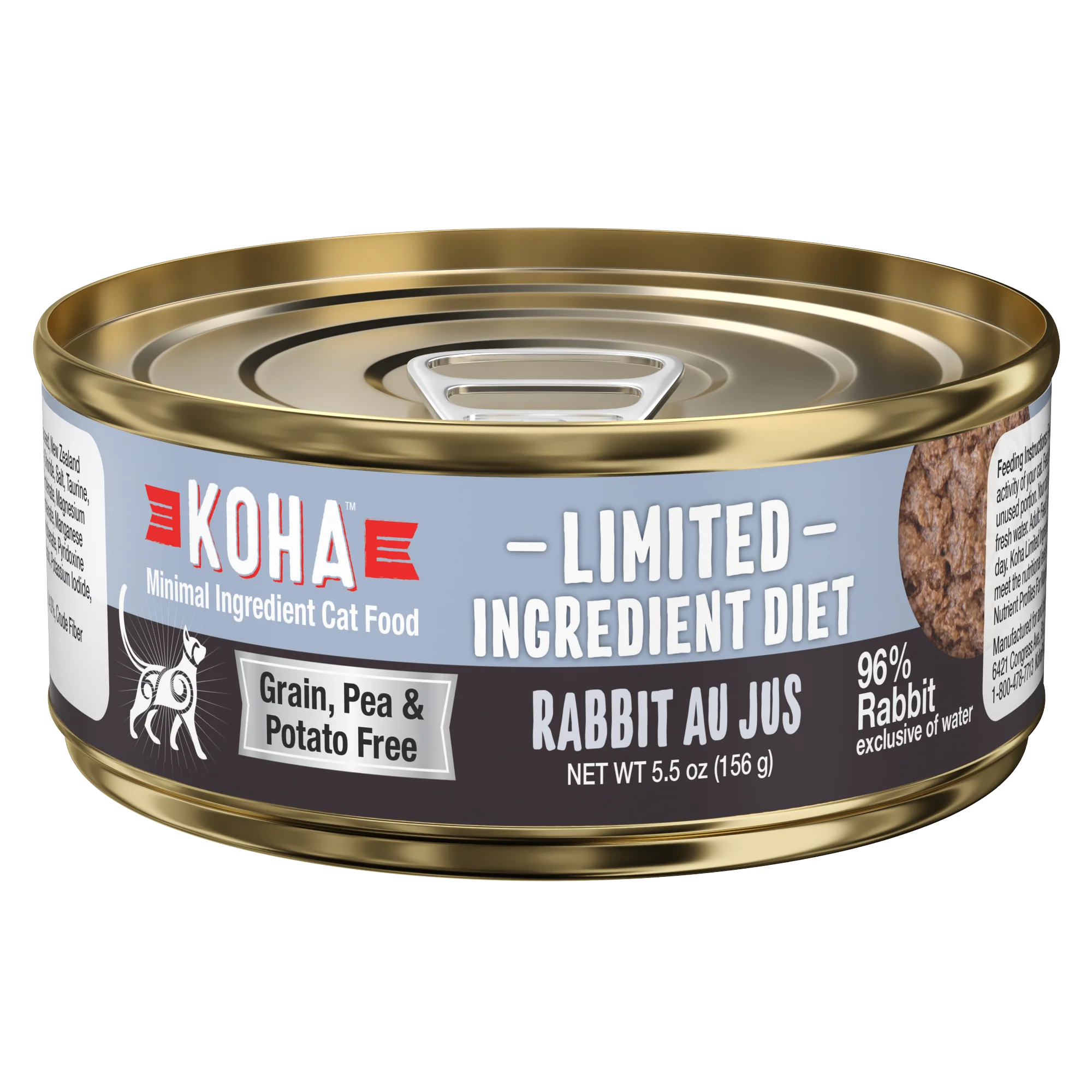 Koha Limited Ingredient Diet Cat Grain Free Rabbit Pate 5.5oz can