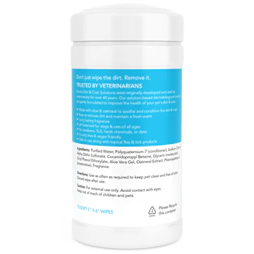 Nootie Waterless Pet Shampoo Wipes Sweet Pea & Vanilla 70ct