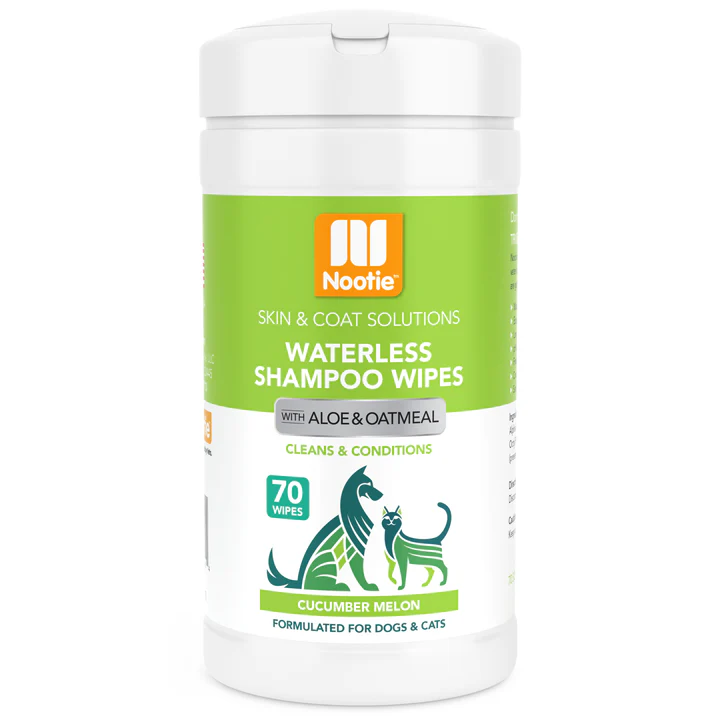 Nootie Waterless Shampoo Wipes For Cat & Dog Cucumber Melon 70 Count