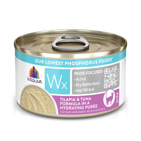 Weruva WX Cat Tilapia & Tuna In Hydrating Puree 3oz Can