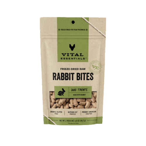 Vital Essentials Dog Treat Freeze Dried Raw Rabbit Bites 2oz