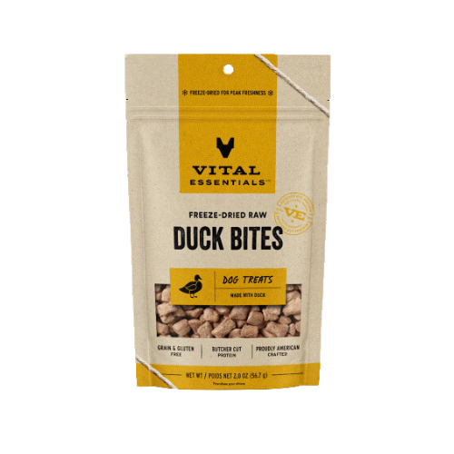 Vital Essentials Dog Treat Freeze Dried Raw Duck Bites 2oz