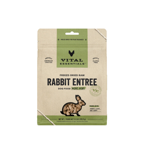 Vital Essentials Freeze Dried Dog Rabbit Nibs 5.5oz