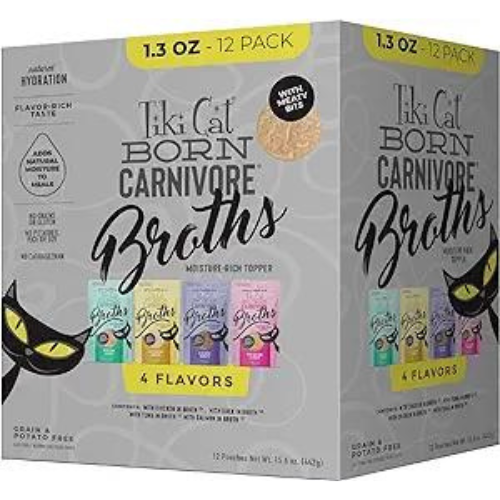 Tiki Pets Cat Broth Grain Free Variety Pack Pouch 1.3oz, 12 Pack