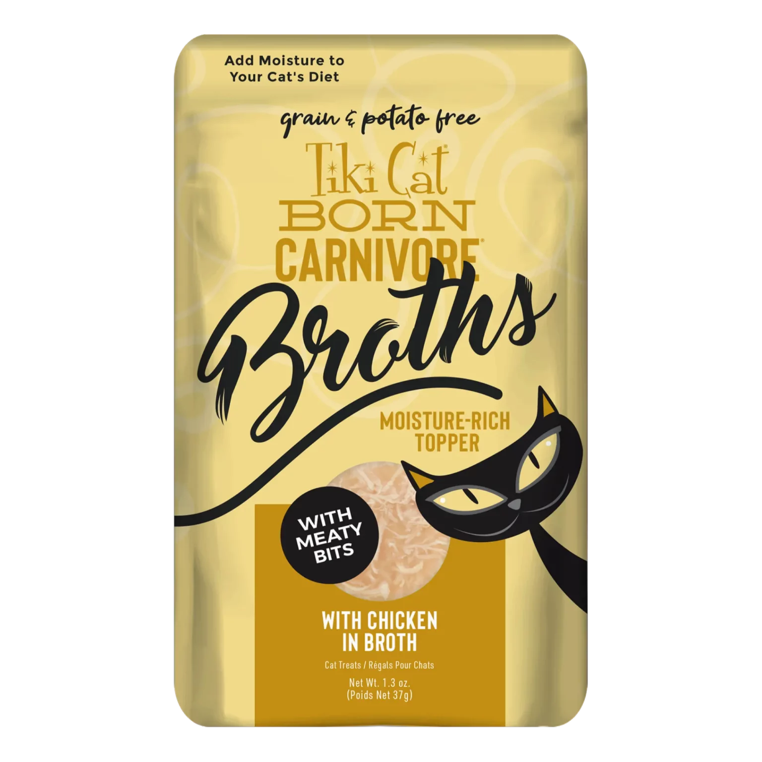 Tiki Pets Cat Broth Grain Free Chicken Pouch 1.3oz