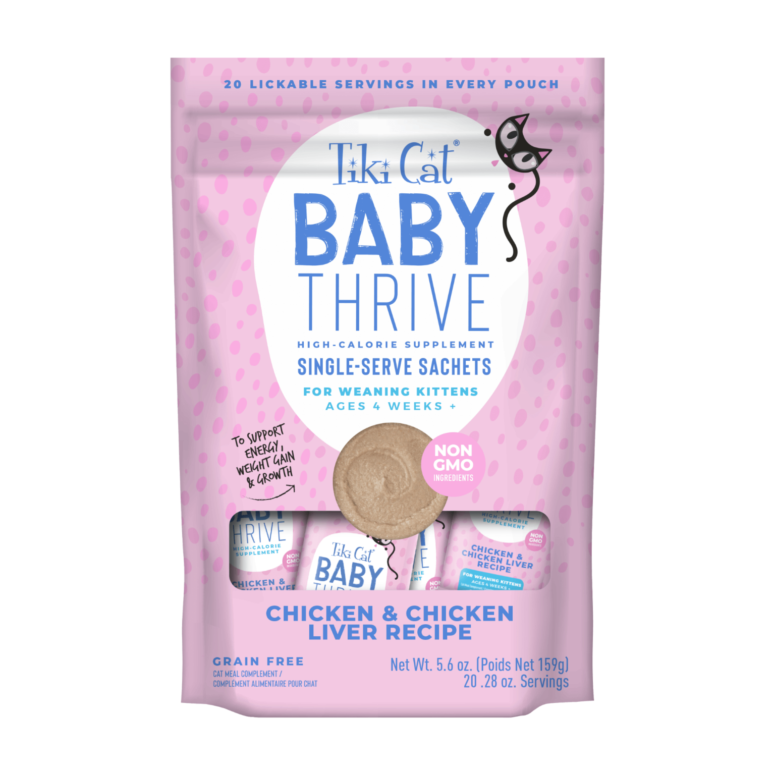 Tiki Cat Baby Thrive High Calorie Chicken & Chicken Liver 5.6oz Sachets 8pk