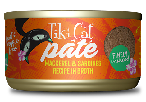 Tiki Cat Pate Mackerel & Sardines in Broth 2.8oz Can