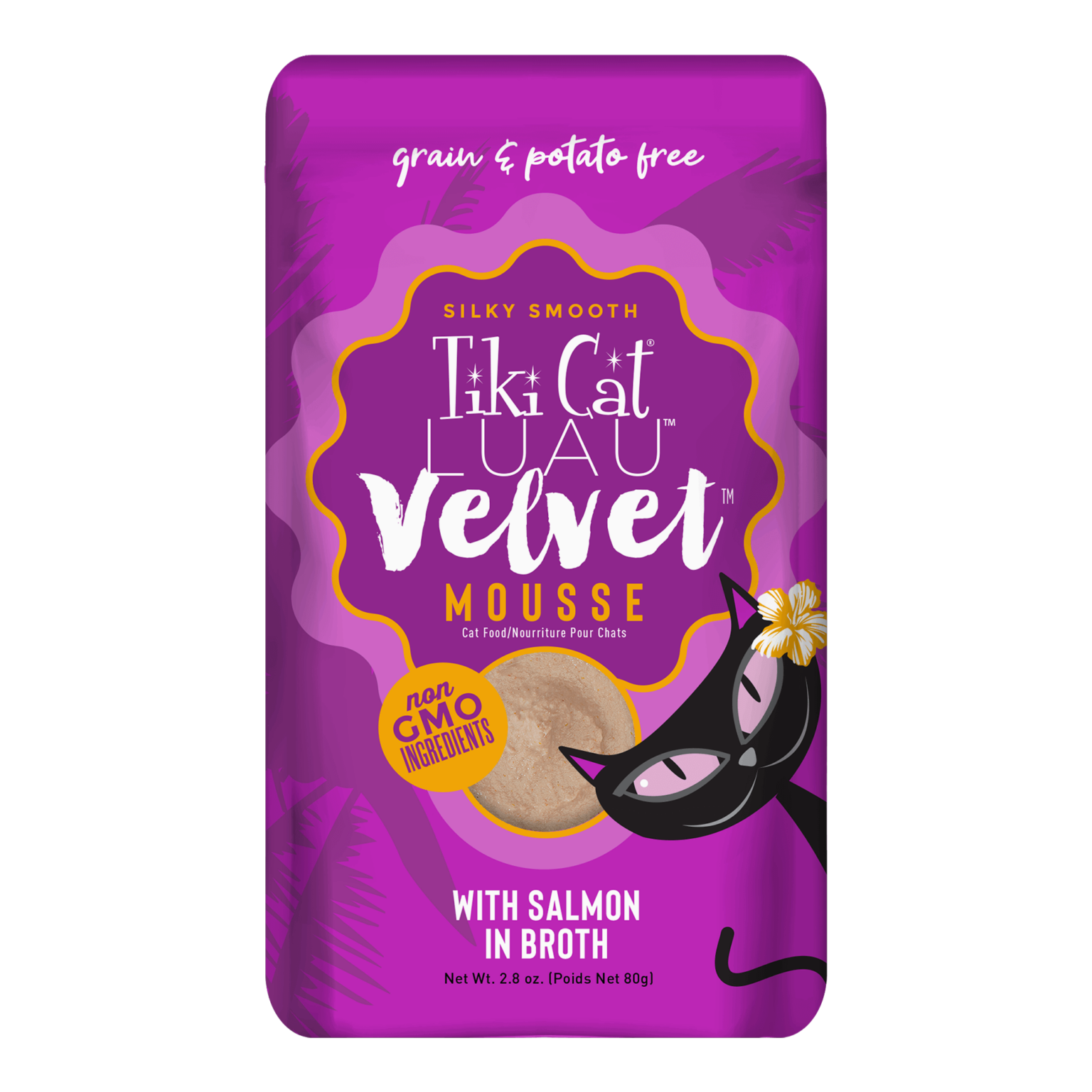 Tiki Cat Velvet Mousse Salmon in Broth 2.8oz Pouch