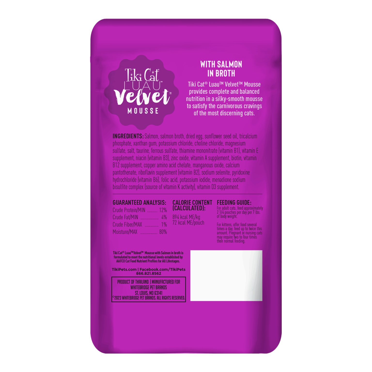 Tiki Cat Velvet Mousse Salmon in Broth 2.8oz Pouch