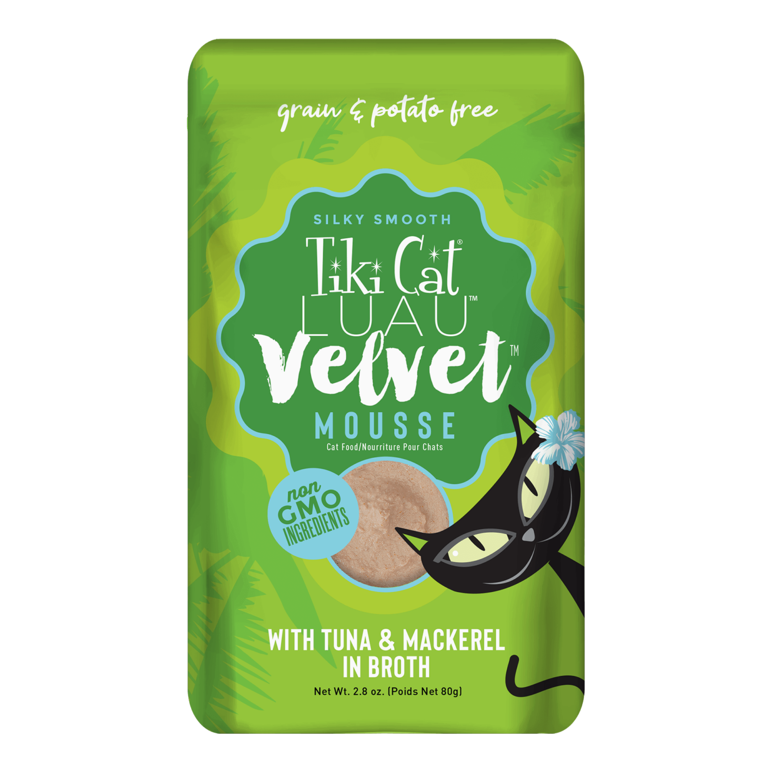 Tiki Cat Velvet Mousse Tuna & Mackerel in Broth 2.8oz Pouch