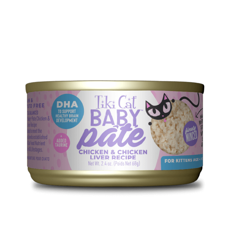Tiki Cat Baby Pate Chicken Liver 2.4oz Can