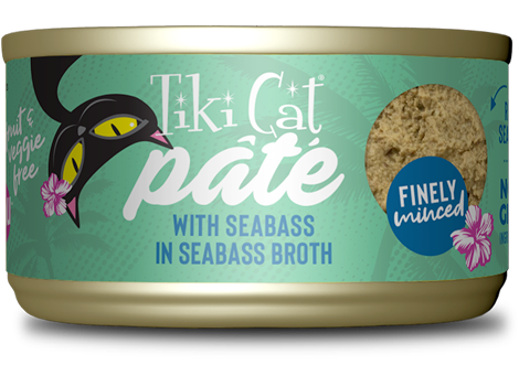 Tiki Cat Pate Seabass in Broth 2.8oz Can