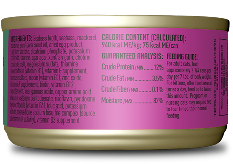 Tiki Cat Pate Seabass in Broth 2.8oz Can