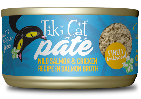 Tiki Cat Pate Salmon & Chicken in Salmon Broth 2.8oz Can
