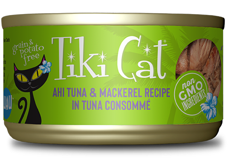 Tiki Cat Papeekeo Luau Ahi Tuna & Mackerel in Tuna Consomme 2.8oz Can
