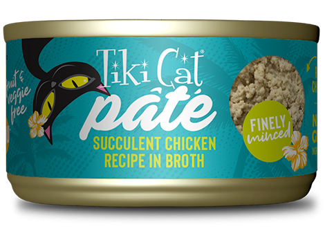 Tiki Cat Pate Succulent Chicken in Broth 2.8oz Can