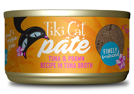 Tiki Cat Pate Tuna & Prawn in Tuna Broth 2.8oz Can