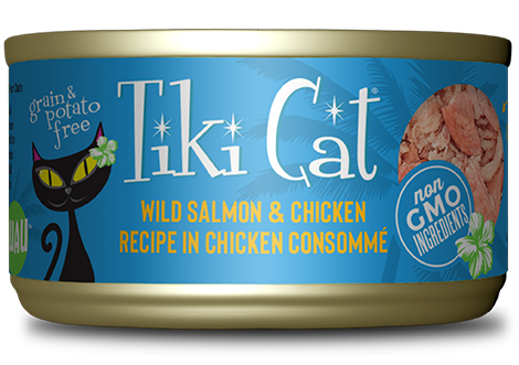 Tiki Cat Napili Luau Salmon & Chicken in Chicken Consomme 2.8oz Can
