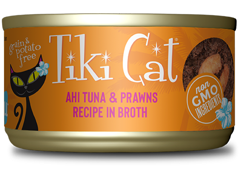 Tiki Cat Manana Grill Ahi Tuna & Prawns in Broth 2.8oz Can