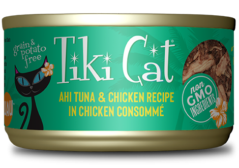 Tiki Cat Hookena Luau Ahi Tuna & Chicken in Chicken Consomme 2.8oz Can