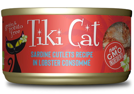 Tiki Cat Hawaiian Grill Sardine Cutlets in Lobster Consomme 2.8oz Can