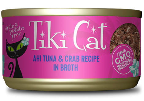 Tiki Cat Hana Grill Ahi Tuna & Crab in Broth 2.8oz Can
