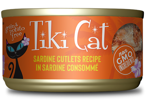 Tiki Cat Tahitian Grill Sardine Cutlets in Sardine Consomme 2.8oz Can