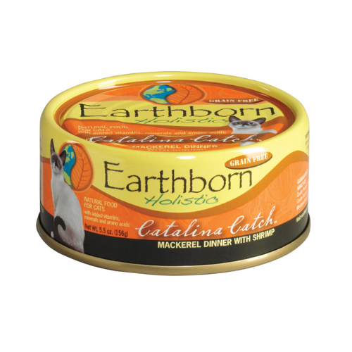 Earthborn Holistic Cat Grain Free Catalina Catch Mackerel Shrimp 5.5oz can